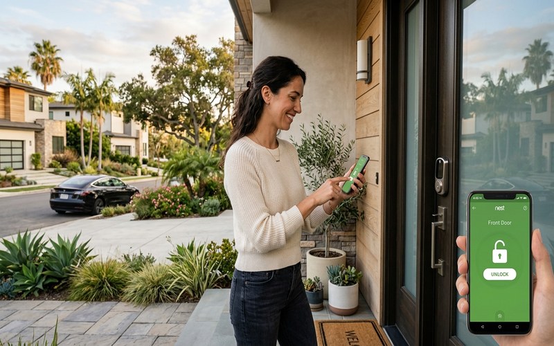Smart lock Schlage Encode installation at Milpitas home front door